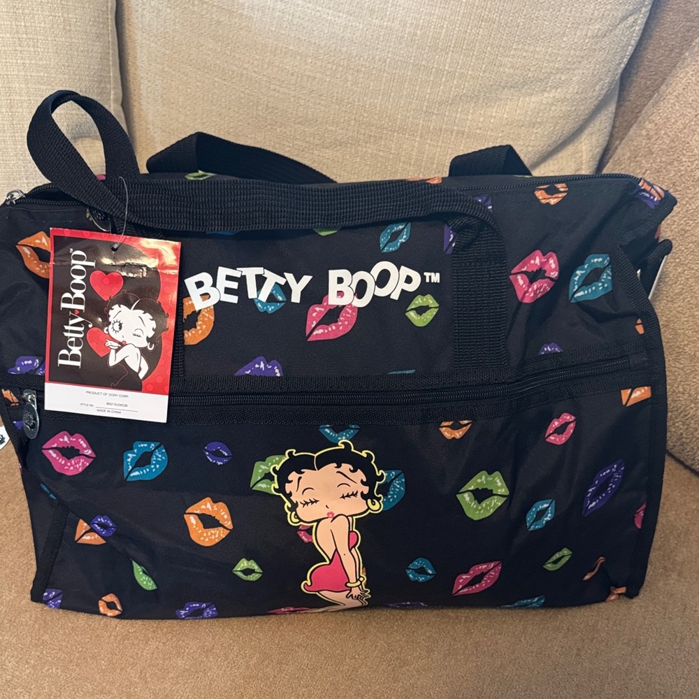 Betty Boop Black Bag with Colorful Lip Design